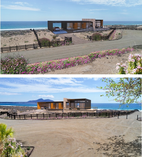 Concepto arquitectónico en terreno